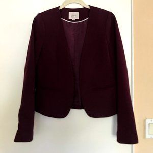 LOFT: burgundy buttonless blazer